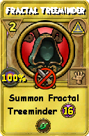 Wizard101 Myth spell card: Fractal Treeminder, Spell ID 13054