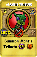 Wizard101 Myth spell card: Mantis Tribute, Spell ID 13056