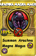 Wizard101 Myth spell card: Arachna Magna Magus, Spell ID 13059