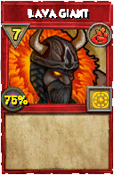 Wizard101 Fire spell card: Lava Giant, Spell ID 13067