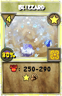 Wizard101 Star spell card: Blizzard, Spell ID 13070
