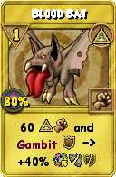 Wizard101 Myth spell card: Blood Bat, Spell ID 13071