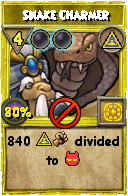 Wizard101 Myth spell card: Snake Charmer, Spell ID 13087