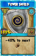 Wizard101 Ice spell card: Tower Shield, Spell ID 13088