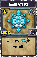 Wizard101 Shadow spell card: Emulate Ice, Spell ID 13097