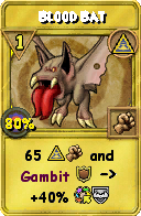 Wizard101 Myth spell card: Blood Bat, Spell ID 13110