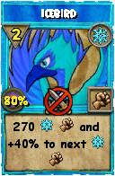 Wizard101 Ice spell card: Icebird, Spell ID 13112