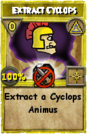 Wizard101 Myth spell card: Extract Cyclops, Spell ID 13113