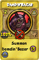 Wizard101 Myth spell card: Damdin'Bazar, Spell ID 13120