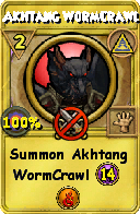 Wizard101 Myth spell card: Akhtang WormCrawl, Spell ID 13122