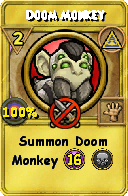 Wizard101 Myth spell card: Doom Monkey, Spell ID 13125