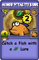 Wizard101 Fishing spell card: Minor Vitality Lure, Spell ID 13127