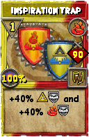 Wizard101 Fire spell card: Inspiration Trap, Spell ID 13129