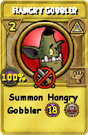 Wizard101 Myth spell card: Hangry Gobbler, Spell ID 13130