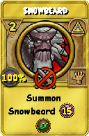 Wizard101 Myth spell card: Snowbeard, Spell ID 13136