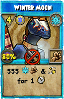 Wizard101 Ice spell card: Winter Moon, Spell ID 13148