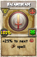 Wizard101 Balance spell card: Balanceblade, Spell ID 13157