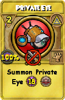 Wizard101 Myth spell card: Private Eye, Spell ID 13164