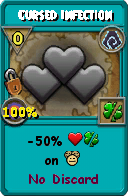 Wizard101 Shadow spell card: Cursed Infection, Spell ID 13165