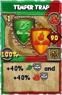 Wizard101 Fire spell card: Temper Trap, Spell ID 13167