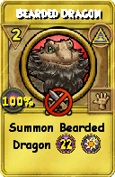 Wizard101 Myth spell card: Bearded Dragon, Spell ID 13181
