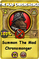 Wizard101 Myth spell card: The Mad Chronomonger, Spell ID 13184