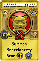 Wizard101 Myth spell card: Snazzleberry Bear, Spell ID 13187