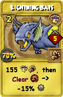 Wizard101 Storm spell card: Lightning Bats, Spell ID 13191