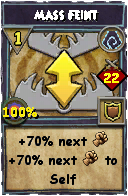 Wizard101 Shadow spell card: Mass Feint, Spell ID 13193