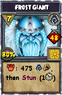 Wizard101 Shadow spell card: Frost Giant, Spell ID 13196