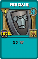 Wizard101 Ice spell card: Fish Scales, Spell ID 13221