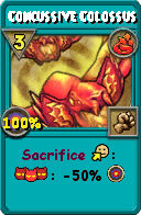 Wizard101 Fire spell card: Concussive Colossus, Spell ID 13223