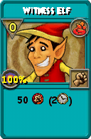 Wizard101 Fire spell card: Witness Elf, Spell ID 13224