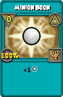 Wizard101 Myth spell card: Minion Boon, Spell ID 13225