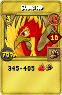 Wizard101 Fire spell card: Sunbird, Spell ID 13246