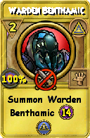 Wizard101 Myth spell card: Warden Benthamic, Spell ID 13256