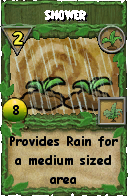Wizard101 Gardening spell card: Shower, Spell ID 13271