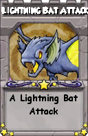 Wizard101 School 16 spell card: Lightning Bat Attack, Spell ID 13304