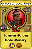 Wizard101 Myth spell card: Golden Horde Memory, Spell ID 13310