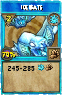 Wizard101 Ice spell card: Ice Bats, Spell ID 13311
