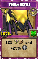 Wizard101 Storm spell card: Storm Beetle, Spell ID 13324