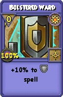Wizard101 Sun spell card: Bolstered Ward, Spell ID 13337