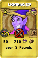 Wizard101 Storm spell card: Lightning Elf, Spell ID 13338