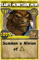 Wizard101 Myth spell card: Polaris Minotaur Minion, Spell ID 13340