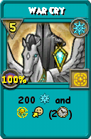 Wizard101 Ice spell card: War Cry, Spell ID 13373
