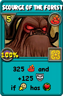 Wizard101 Fire spell card: Scourge of the Forest, Spell ID 13381