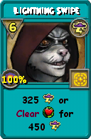 Wizard101 Storm spell card: Lightning Swipe, Spell ID 13382