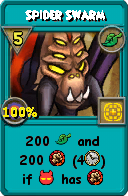 Wizard101 Life spell card: Spider Swarm, Spell ID 13383
