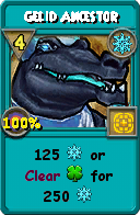 Wizard101 Ice spell card: Gelid Ancestor, Spell ID 13384