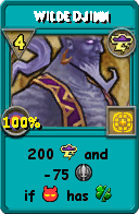 Wizard101 Storm spell card: Wilde Djinn, Spell ID 13387